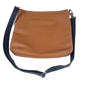 Thirty One Modern Crossbody Base Purse Caramel Charm Pebble 31 black Adj Strap